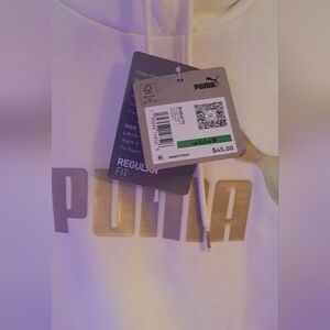 Puma Cream and Gold Logo Hoodie